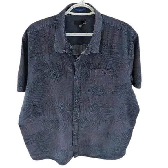 Sears Vintage Short Sleeve Button up Shirt with dark floral design, Size 2XL - Picture 1 of 14